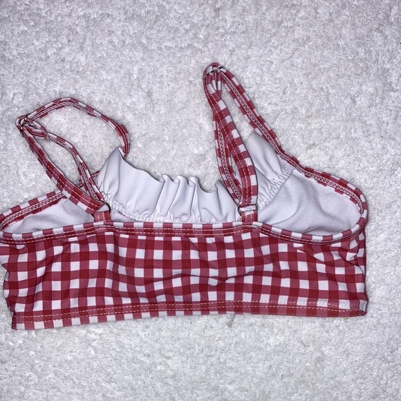 5/$20 Red gingham check ruffle bow bikini girks 12/18m - Picture 5 of 7